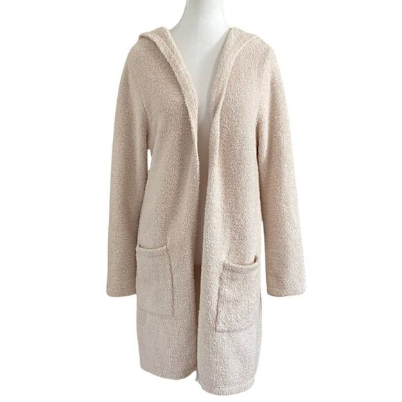 CUPCAKES AND CASHMERE CREAM HOODED LONG PLUSH CARDIGAN - S - Picture 1 of 11